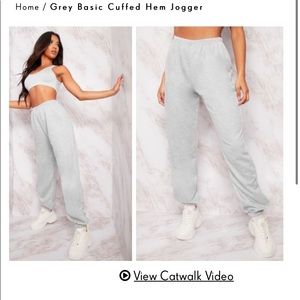Grey high waisted joggers